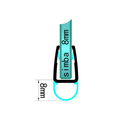 Shower Door Bulb Seal For 8mm Glass D08S7