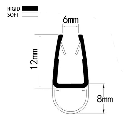 Shower Door Bulb Seal For 8mm Glass D08S7