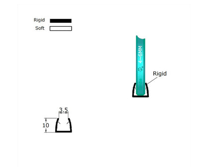 U-Shape Shower Screen Edge Protector 4-6mm Glass UH456