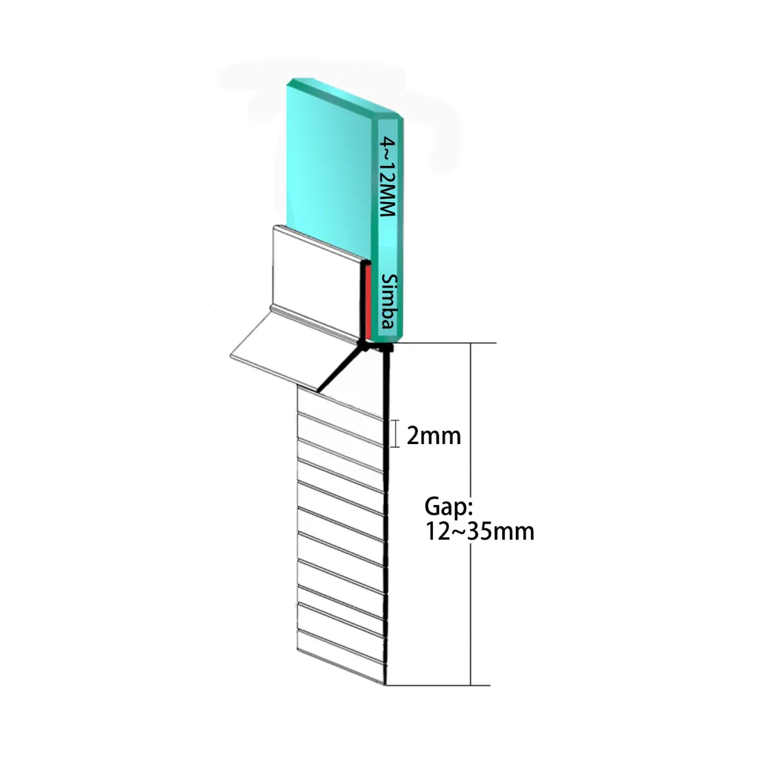 Universal Adhesive Bottom Seal Gap 12-35mm V312S1235H