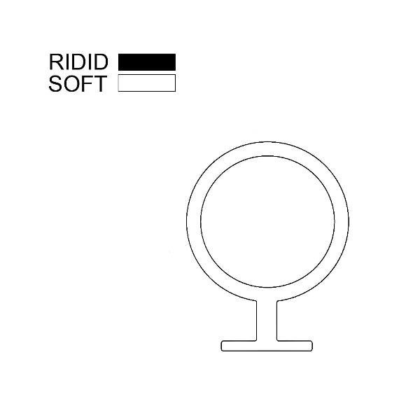 Vertical Bulb Trim Seal | Black 5mm T-Bar x 13mm Bulb Seal VU007