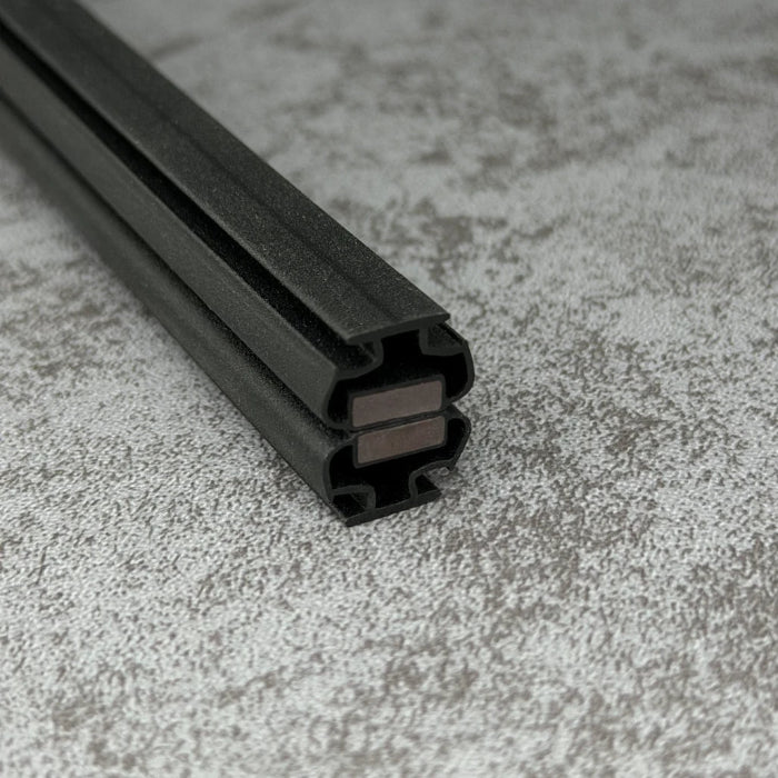 black MG001 T-slot magnetic shower door seal for framed sliding door channel