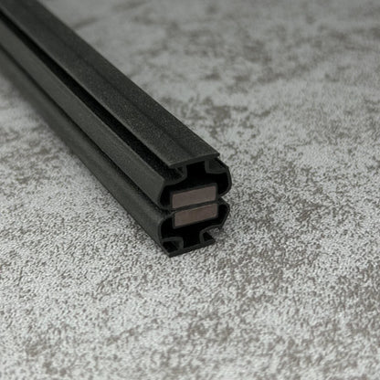 black MG001 T-slot magnetic shower door seal for framed sliding door channel