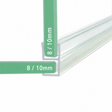 C410A90 shower screen corner seal fitted to two fixed glass panels at a 90 degree angle
