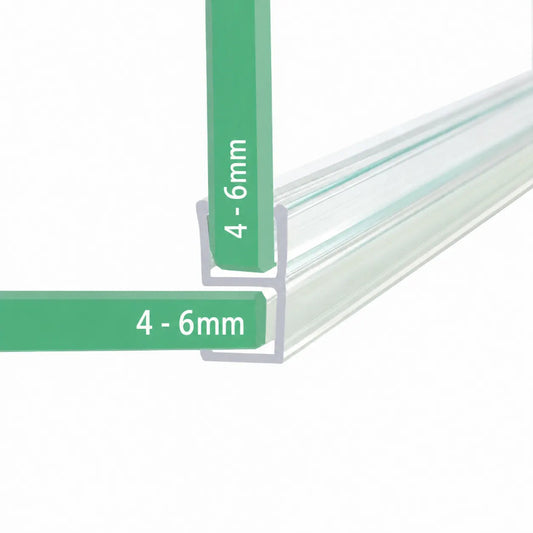 CO1456 corner seal for overlapping fixed 4-6mm shower glass panels
