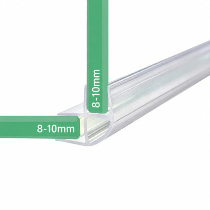 CO810 90 degree shower screen corner seal for two fixed 8-10mm glass panels
