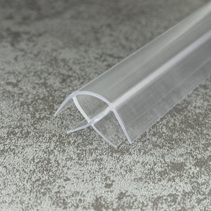 Close-up of CO810 90 degree corner seal for two fixed 8-10mm shower glass panels