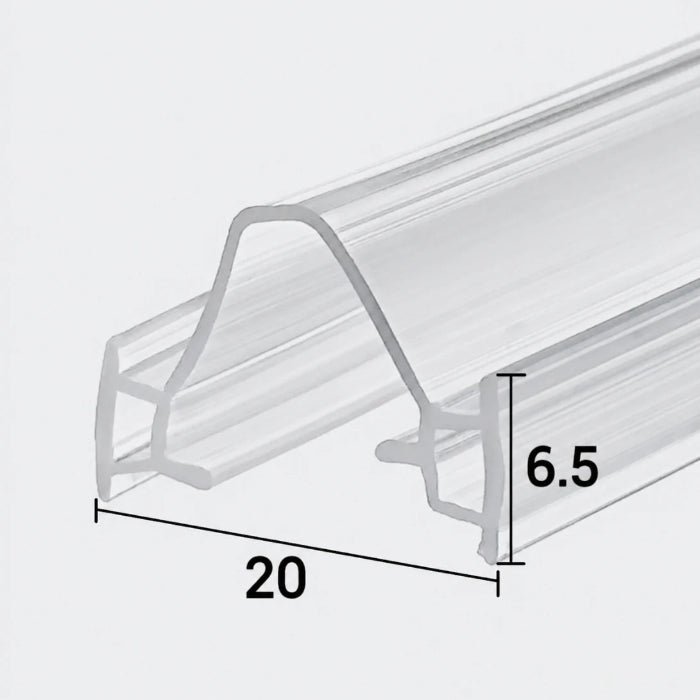 DOU01 framed folding shower door centre joint seal with 20mm flexible centre and 6.5mm T-shaped fitting