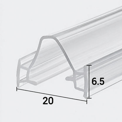 DOU01 framed folding shower door centre joint seal with 20mm flexible centre and 6.5mm T-shaped fitting