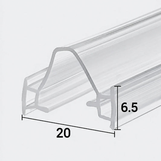 DOU01 framed folding shower door centre joint seal with 20mm flexible centre and 6.5mm T-shaped fitting