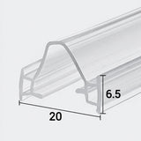 DOU01 framed folding shower door centre joint seal with 20mm flexible centre and 6.5mm T-shaped fitting