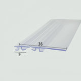 DOU03 framed folding shower door centre seal showing the key fitting measurements