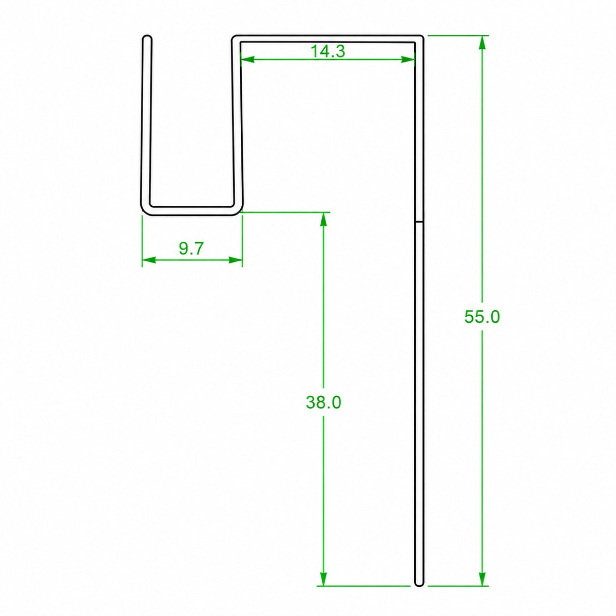 8mm Curved Shower Door Seal for Bottom Hardware 38mm Fin M309S855CU