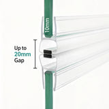 M10B2M 180-degree sliding magnetic shower door seal for 10mm glass and gaps up to 20mm