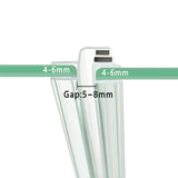 ME456180 magnetic shower door seal pair for 4–6mm glass with a straight 180-degree closure and 5–8mm gap