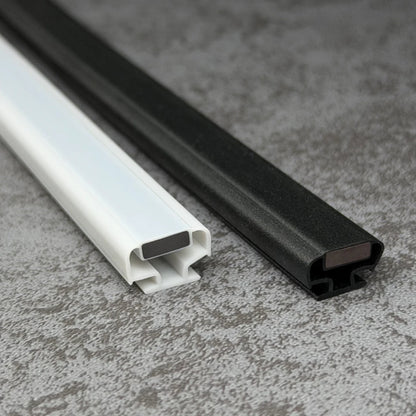 MG001 magnetic shower door seal pair with matching white and black colour options