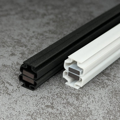 MG001 white and black T-slot magnetic seals for framed sliding shower doors