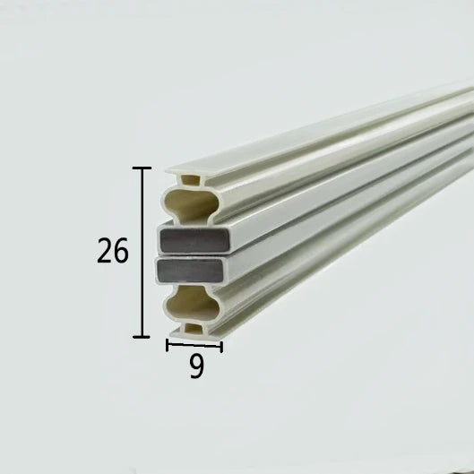 MG003 light grey T-slot magnetic shower door seal pair for framed and sliding shower doors