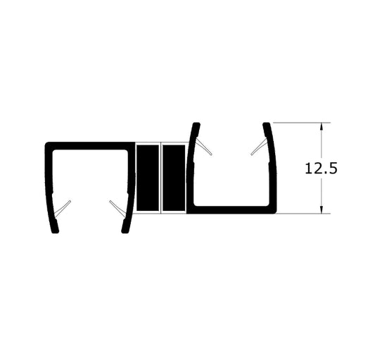 MH410 framed magnetic shower door seal profile for replacement applications