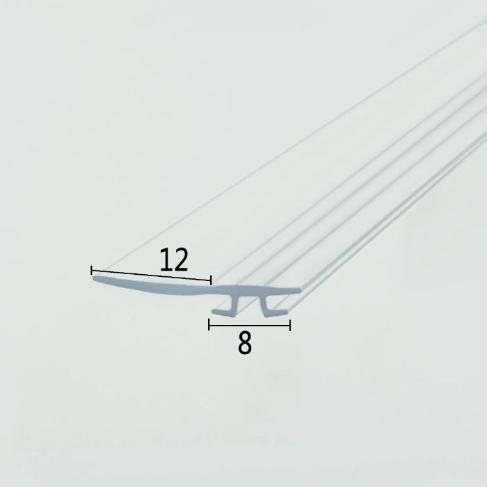 ROT03 folding shower door side seal with 8mm track insert and 12mm flexible fin