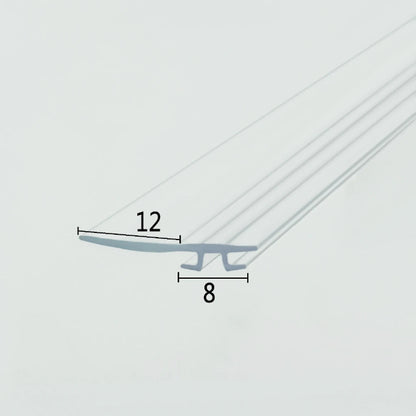ROT03 folding shower door side seal with 8mm track insert and 12mm flexible fin