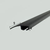 ROT04 black folding shower door insert seal with flexible side fin and 4mm channel profile