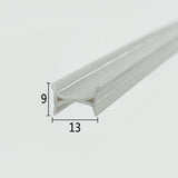 ROT07 framed folding shower door bumper seal in light grey PVC with 13mm by 9mm profile