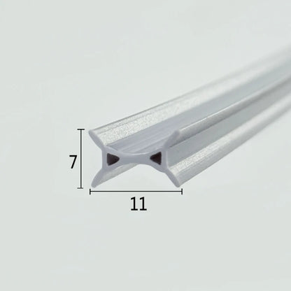 ROT08 dark grey folding shower door bumper seal with compact 11mm by 7mm profile