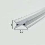 ROT08 dark grey folding shower door bumper seal with compact 11mm by 7mm profile