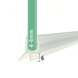 RY0517 4-6mm glass shower door bottom seal with 6mm fin dimensions