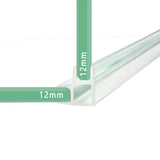 RY0603 shower screen corner seal fitted at the joint between two fixed glass panels