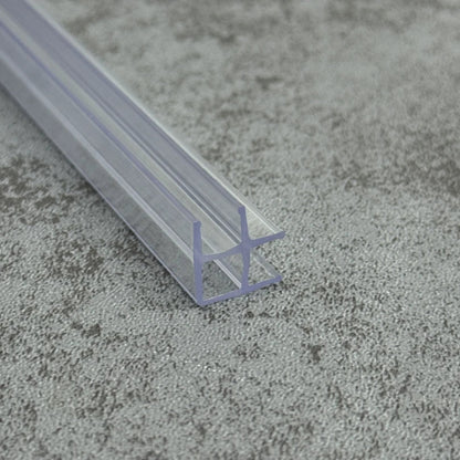 Close-up of the RY0603 rigid shower screen corner seal profile with enclosed support chamber