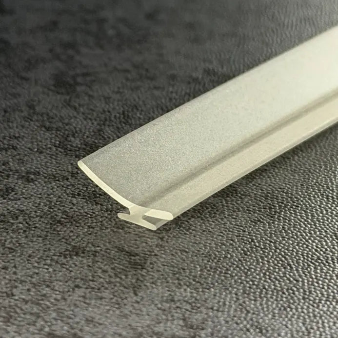 RY5943 T-slot shower door seal close-up showing flexible sealing fin and retaining base