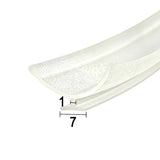 RY6306 clear T-slot seal for framed shower doors with 7mm retaining base and flexible fin
