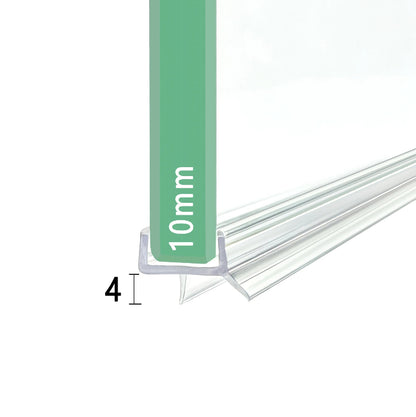 RY6672 10mm glass shower door bottom seal with 4mm lower fin dimensions