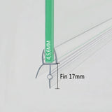 Shower door bottom seal for 4mm, 5mm and 6mm glass with 17mm sealing fin
