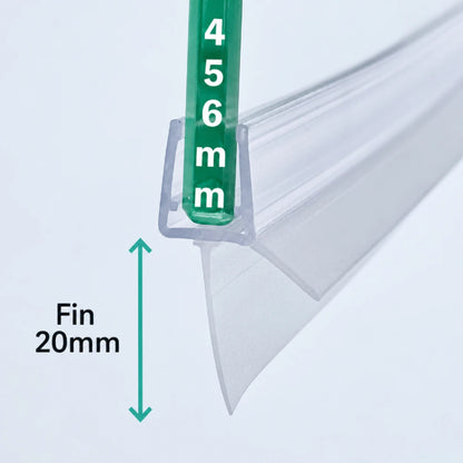 20mm fin shower door bottom seal for 4-6mm glass, suitable for 17-20mm gap