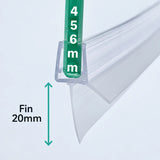 20mm fin shower door bottom seal for 4-6mm glass, suitable for 17-20mm gap