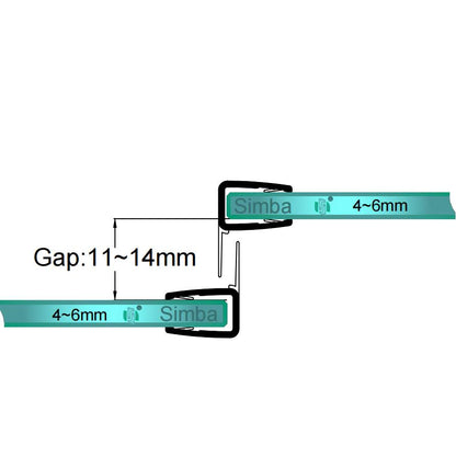4mm-6mm Glass F Shape Seal Gap 11-14mm F456S8