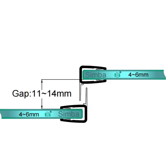 4mm-6mm Glass F Shape Seal Gap 11-14mm F456S8