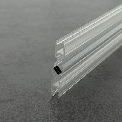 Closeup of the high-grade, UV-stabilised transparent PVC material used in the SIMBA RY3075 profile, ensuring optical clarity.