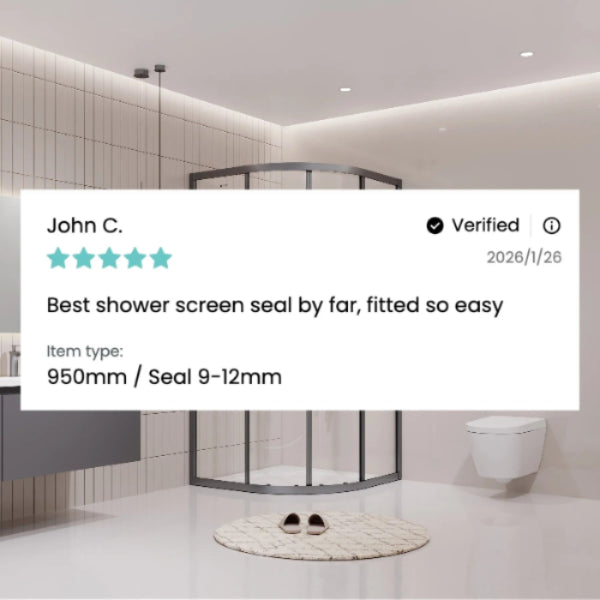 Curved Shower Seal for 4-6mm Glass Fin 16mm V456S16CU