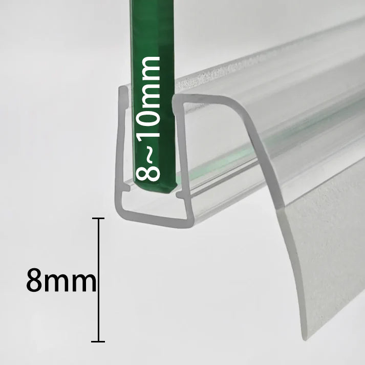 SL810DTL shower door bottom seal with side fin for 8–10mm glass and gaps up to 8mm
