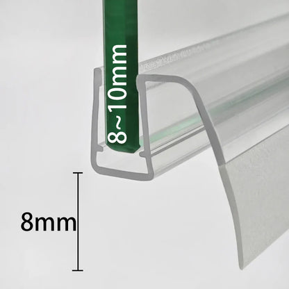 SL810DTL shower door bottom seal with side fin for 8–10mm glass and gaps up to 8mm