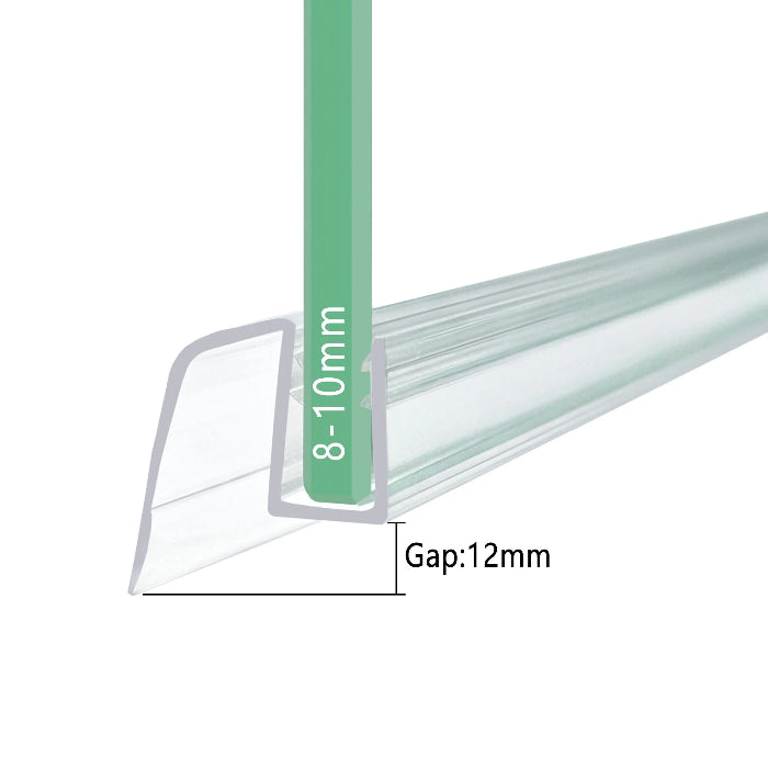 SL810DTL-N shower door bottom seal fitted to 8-10mm glass for an approximate 12mm bottom gap