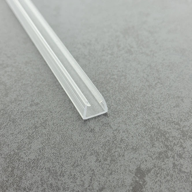 Clear U-shaped glass edge protector for 4mm, 5mm and 6mm shower glass