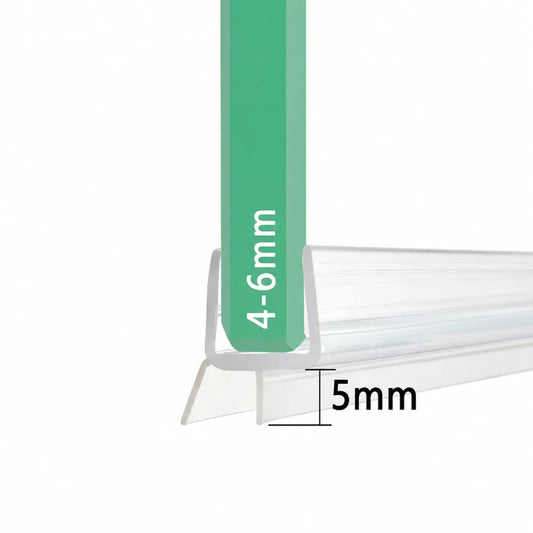 V456S5 shower door bottom seal for 4-6mm glass with 5mm flexible fin