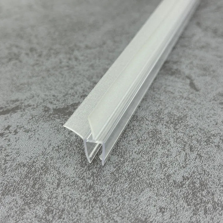 V456S8 glass shower door bottom seal profile with flexible fin for small bottom gaps