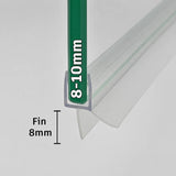 V810S8 shower door bottom seal for 8-10mm glass with 8mm soft fin, suitable for small bottom gaps