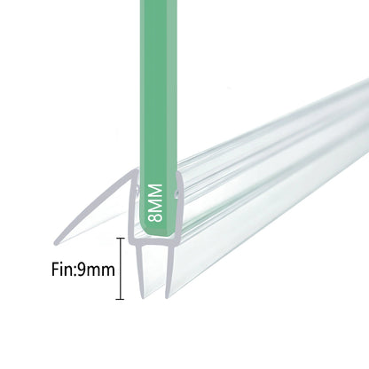 8mm glass shower door bottom seal with double fins for 6-9mm gap